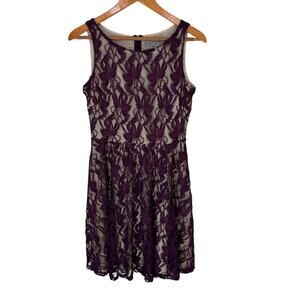 DANNY AND NICOLE Dress Womens 8 Purple Lace Fit and Flare Stretch